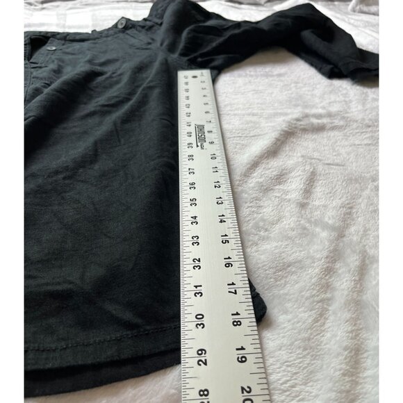 Marks & Spencer Womens Black Wide-Leg Capri Crop Pants UK 12 Medium Linen Blend - Picture 10 of 11